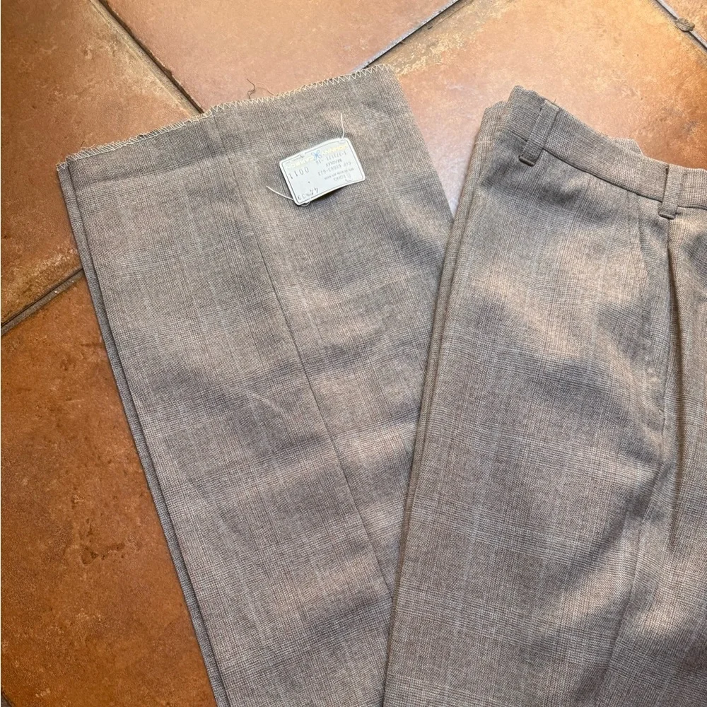 JOHNNY CARSON Vintage 70’s Deadstock Subtle Plad Wool Blend 3 Piece Suit 44 L - Picture 15 of 16